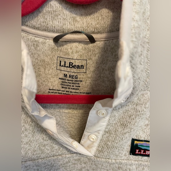 LL Bean sweater fleece pullover jacket. Womens size medium regular in sailcloth. - Picture 2 of 3